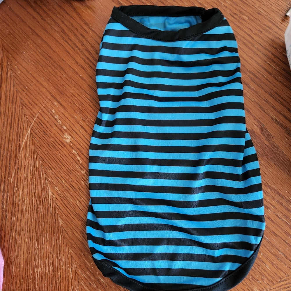 NEW Blue and Black Striped Dog or Cat Shirt Size Medium